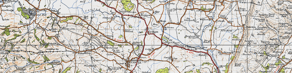 Old map of Lydham in 1947