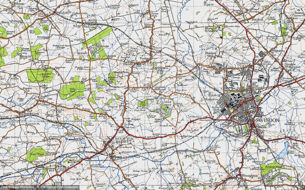 Old Map of Lydiard Millicent, 1947 in 1947