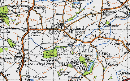 Old map of Lydiard Millicent in 1947