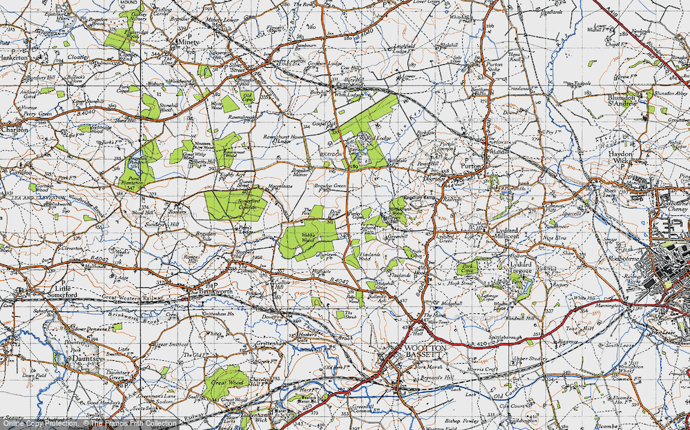 Old Map of Lydiard Plain, 1947 in 1947