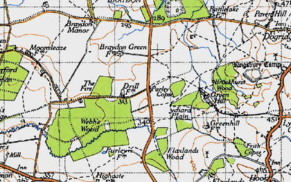 Old map of Braydon Manor in 1947
