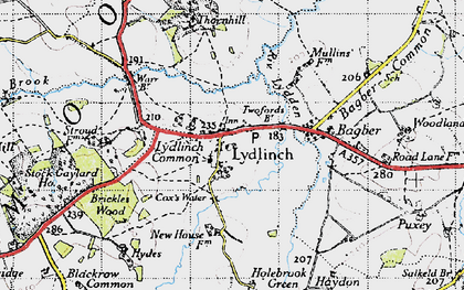 Old map of Stock Gaylard in 1945