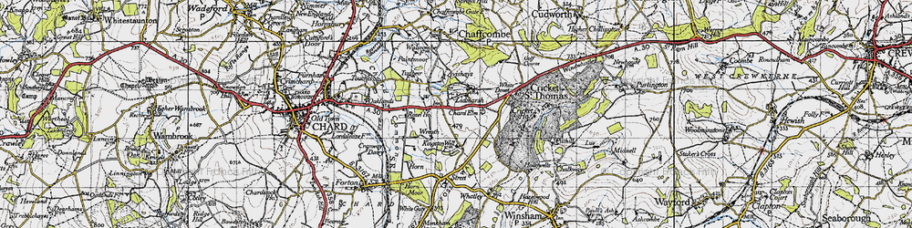 Old map of Avishays in 1945