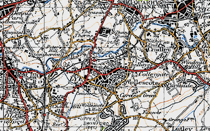 Old map of Lye in 1947