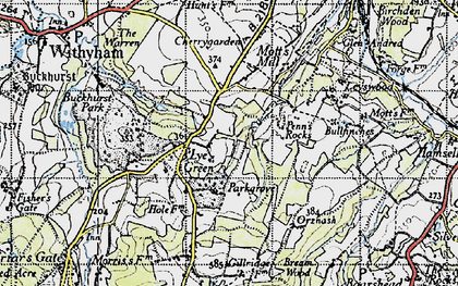 Old map of Lye Green in 1946
