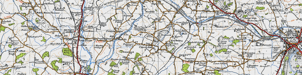 Old map of Lye Green in 1947
