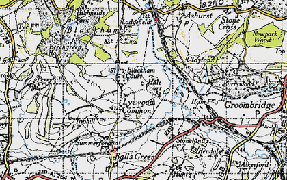 Old map of Lyewood Common in 1946