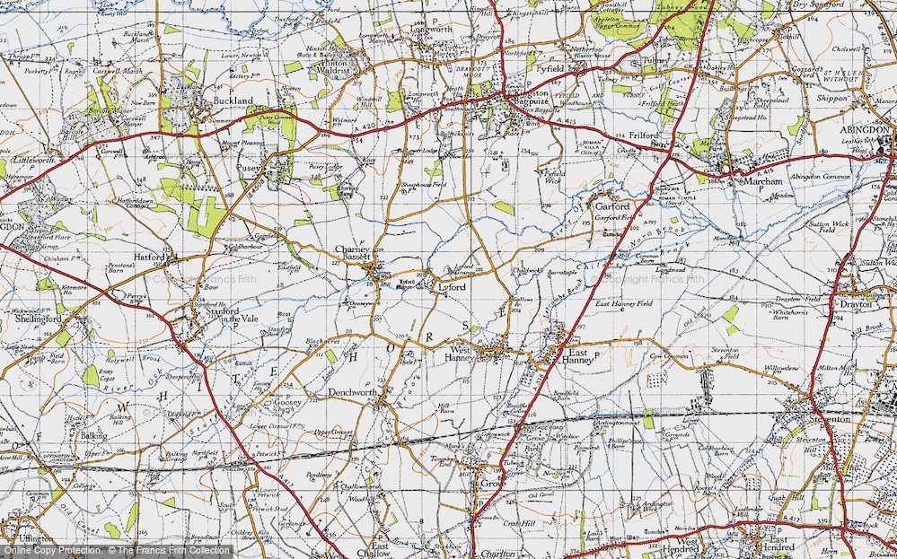 Old Map of Historic Map covering Botney Meadows in 1947