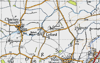 Old map of Lyford in 1947