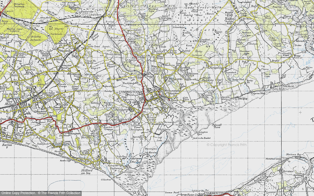 Old Map of Lymington, 1945 in 1945