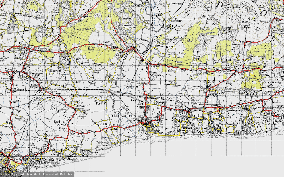 Old Map of Historic Map covering Brookfield in 1945