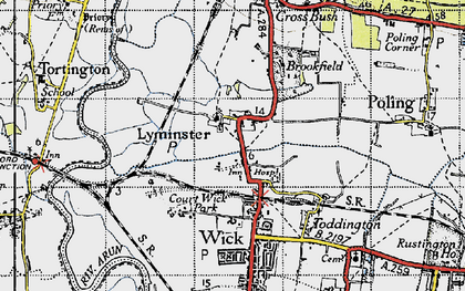 Old map of Brookfield in 1945