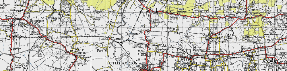 Old map of Lyminster in 1945