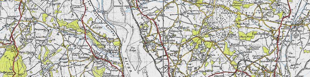 Old map of Lympstone in 1946