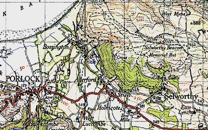 Old map of Bossington Hill in 1946