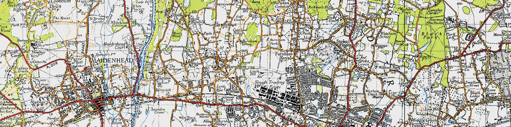 Old map of Burnham Grove in 1945