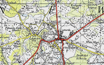 Old map of Lyndhurst in 1940