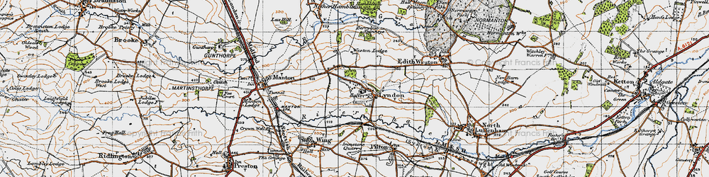 Old map of Lyndon in 1946