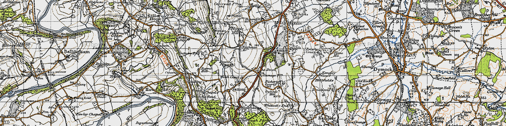 Old map of Lyne Down in 1947