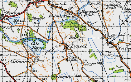 Old map of Lyneal in 1947