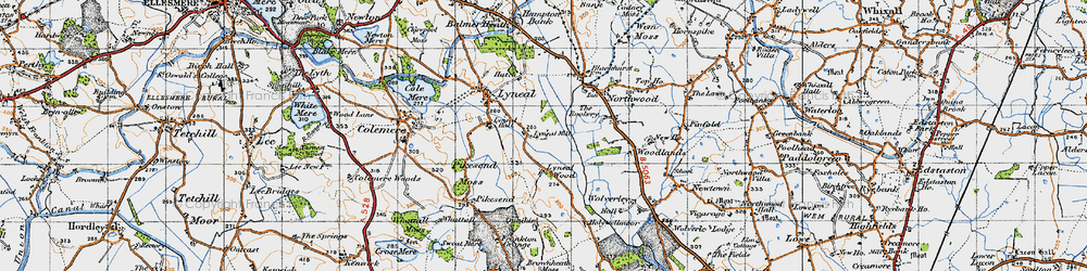 Old map of Lyneal Mill in 1947