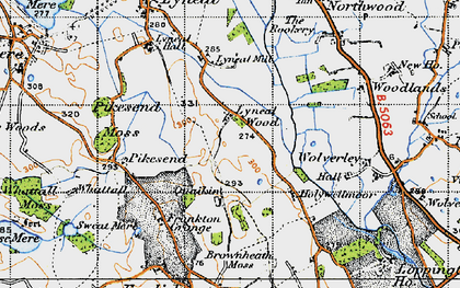 Old map of Pikes End Moss in 1947