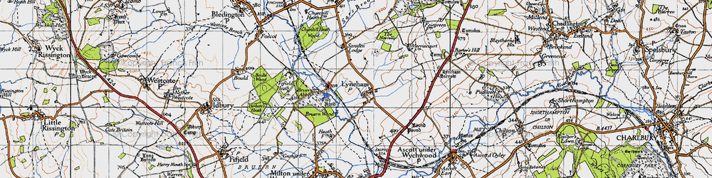 Old map of Lyneham in 1946