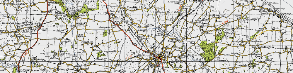 Old map of Lyngate in 1945