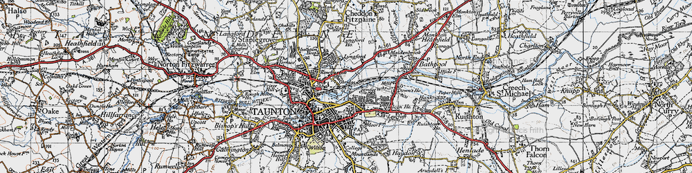 Old map of Lyngford in 1946