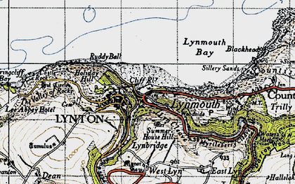 Old map of Lynmouth in 1946