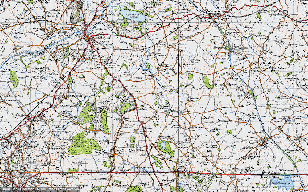 Old Map of Historic Map covering Stockton Moors in 1946