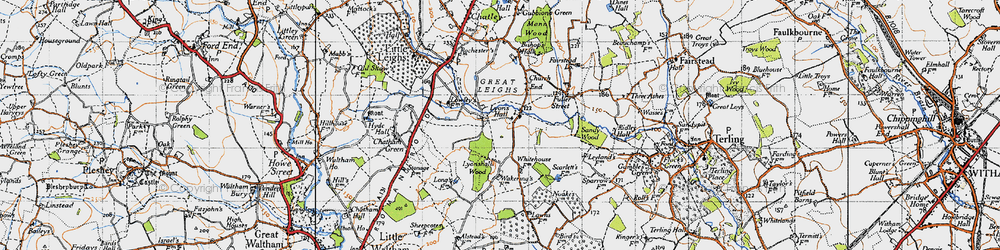 Old map of Lyons Hall in 1945