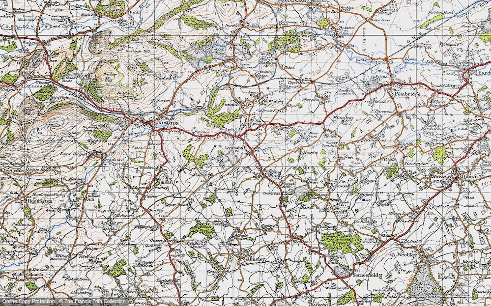 Old Map of Lyonshall, 1947 in 1947