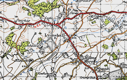 Old map of Lyonshall in 1947