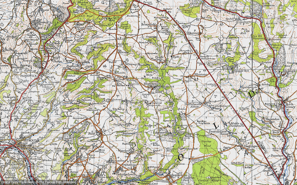 Old Map of Historic Map covering Bull Banks in 1946