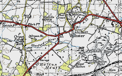 Old map of Lytchett Minster in 1940