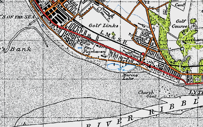 Old map of Lytham St Anne's in 1947