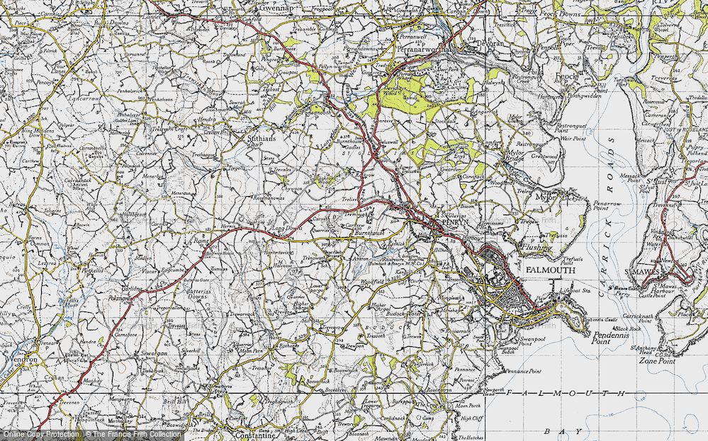 Old Map of Historic Map covering Lower Treluswell in 1946