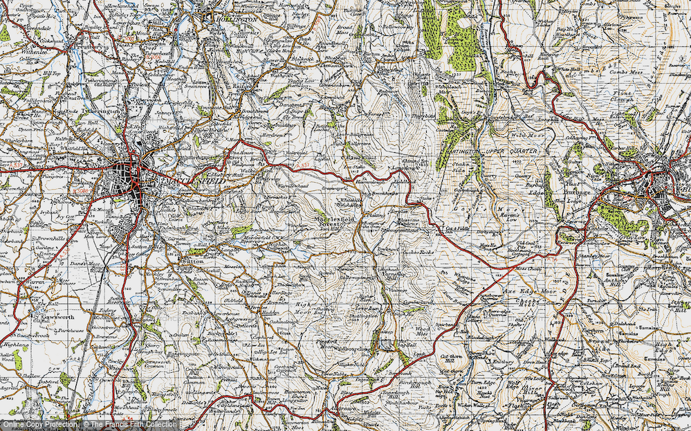 Old Map of Historic Map covering Whitehills in 1947