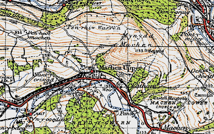 Old map of Machen in 1947