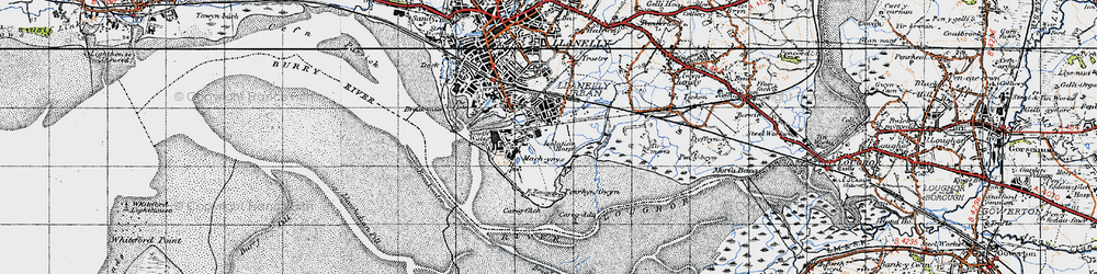 Old map of Machynys in 1947