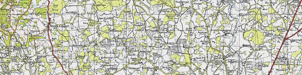 Old map of Lanelands in 1940