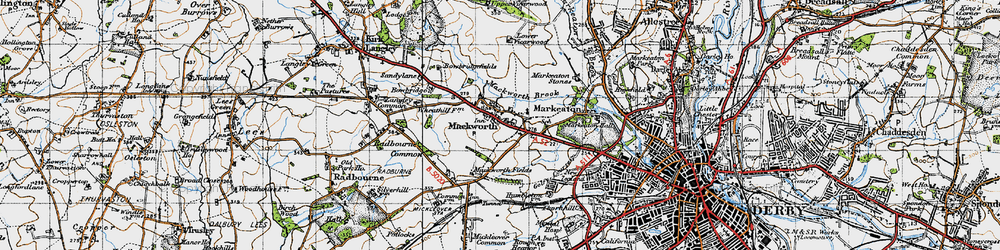 Old map of Mackworth in 1946