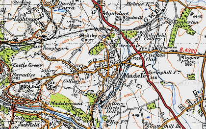 Old map of Madeley in 1946