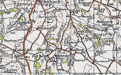Old map of Madford in 1946
