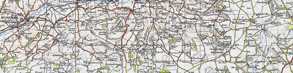 Old map of Madford in 1946