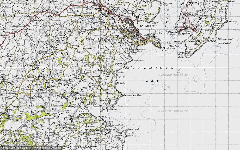 Old Map of Historic Map covering Bream Cove in 1946