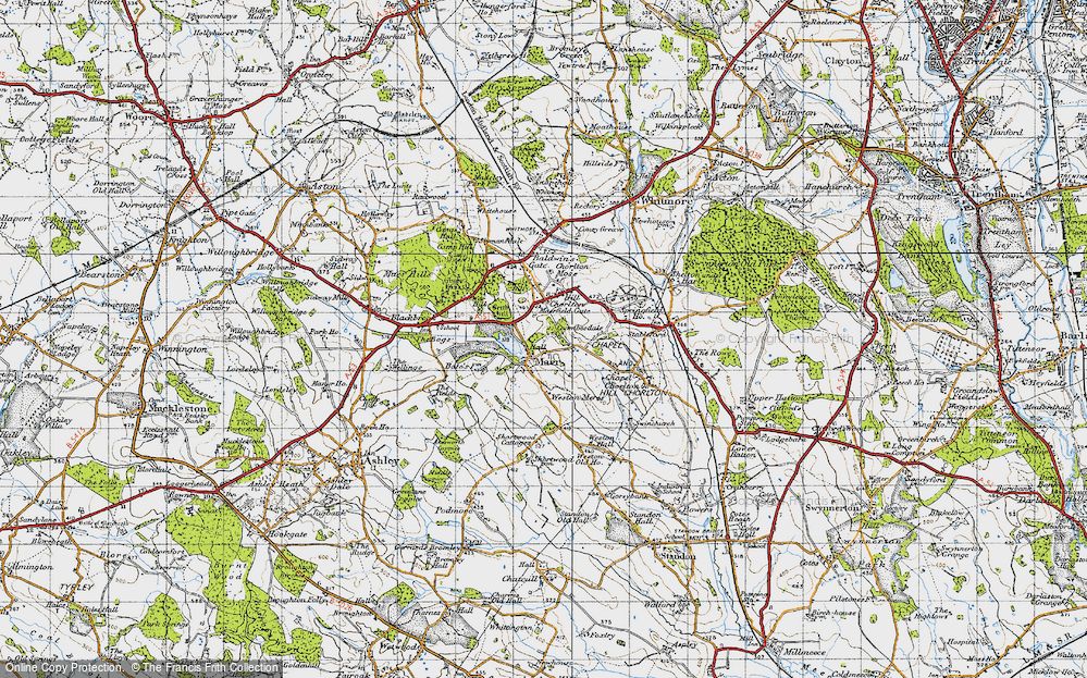 Old Map of Maer, 1946 in 1946