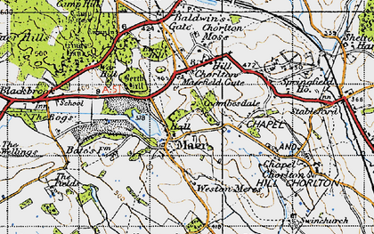 Old map of Maer in 1946