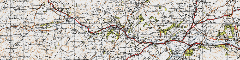 Old map of Bryndedwydd in 1947